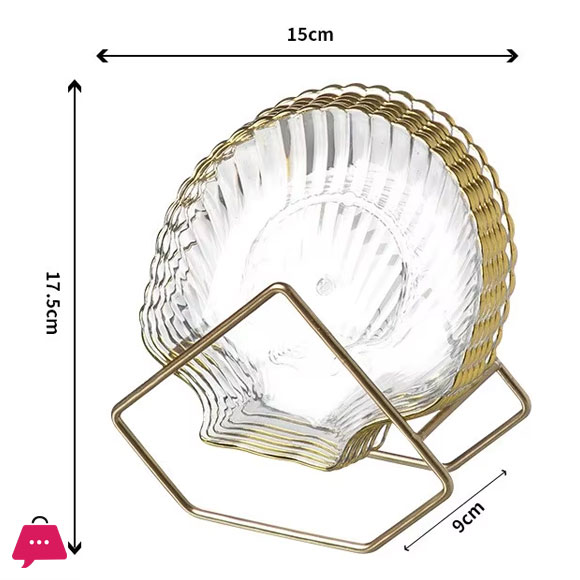 Acrylic Star Shape Plate Set With Metal Stand 8pcs
