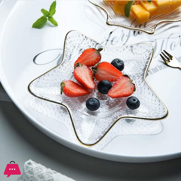 Acrylic Star Shape Plate Set With Metal Stand 8pcs
