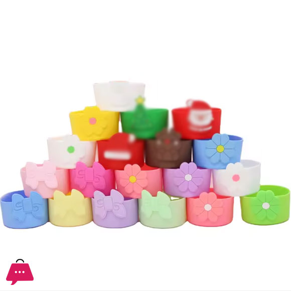 Silicone Topper & Boot For Tumbler Accessories Drinkware Accessories of Cup ( Bow Daisy Flower)