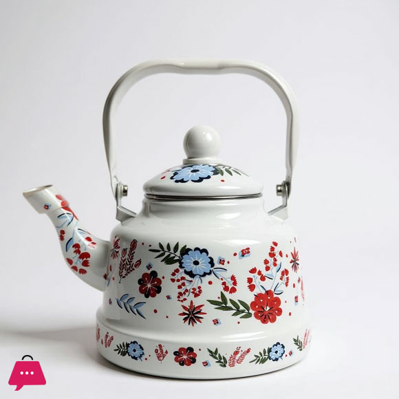 Enamel Kettle 2.5 Ltr Decorative Tea & Water Kettle with Handle