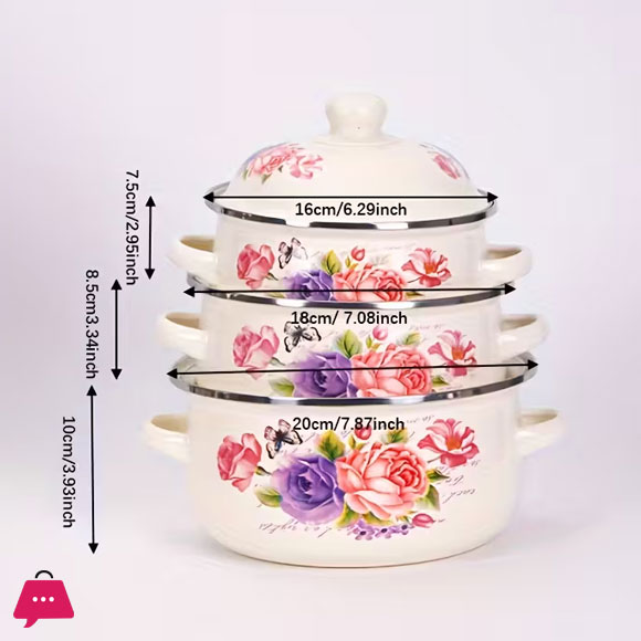 Enamel Pot Perfect for Cooking & Serving Ideal for Home Kitchens & Restaurants
