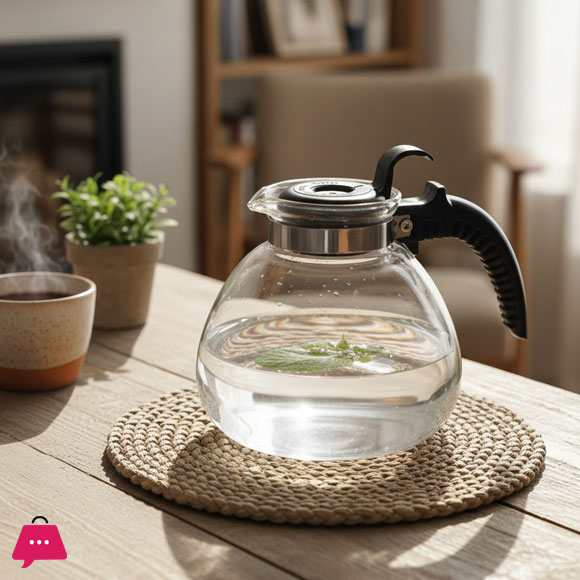 Glass Percolator Coffee Pot with Heat Resistant Handle for Stove Top for Brewing Coffee Tea
