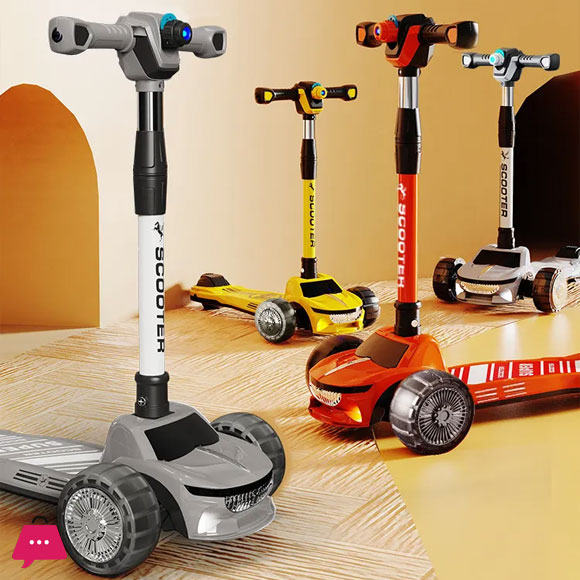 Kids Boy Girl Foldable Scooter Scooty With Wheels Lights and Music Imported