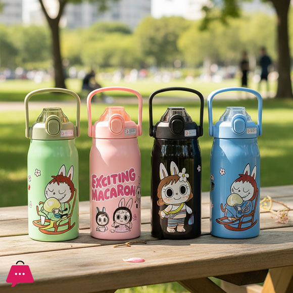 Labubu Stainless Steel Water Bottle – Leak-Proof (Random Design)