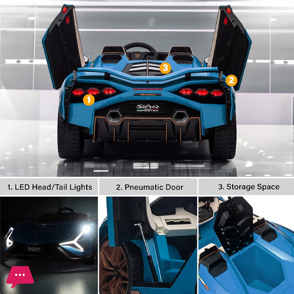 Lamborghini SIAN 2-Seater Ride-on Car for Kids 24V with Remote Control Light Music
