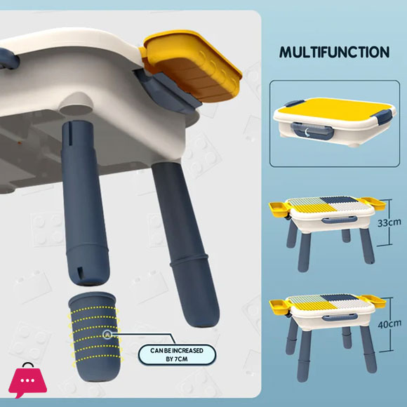 Little Story 4 In 1 Block Activity Table With Stool and Blocks