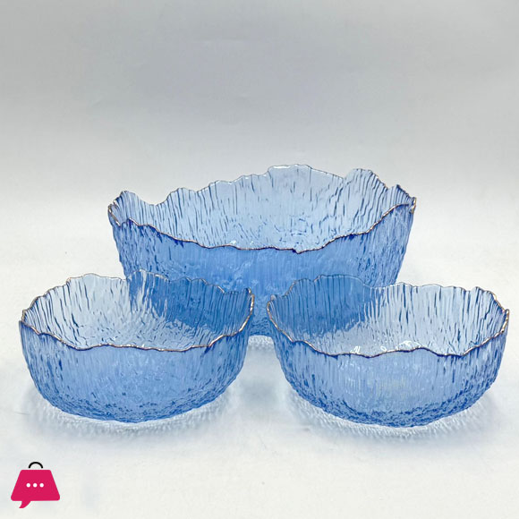 Premium Ripple-Edge Glass Bowl Fruit Set (7 Pieces)