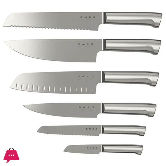 SMEG knife Set Stainless Steel 7-Piece