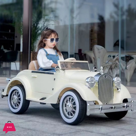 Vintage Classic Ride-On Electric Car for Kids