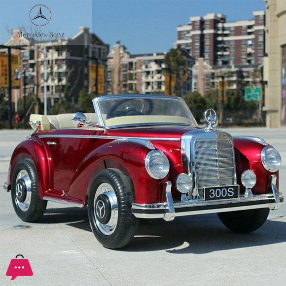 Vintage Mercedes 300S Kids Electric Car Toy 12 Volt Electric Ride on Car for Big Kids