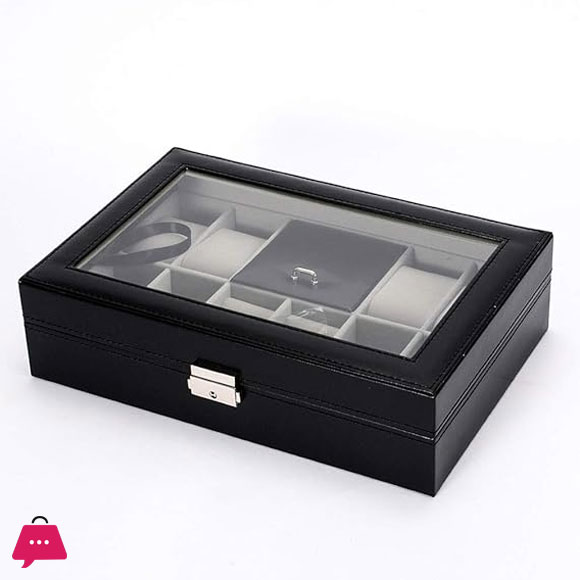 2 In 1 8 Watch Box Grids + 3 Mixed Grids PU Leather Watch Case Organizer Box Luxury Jewelry Ring Display Watch Boxes