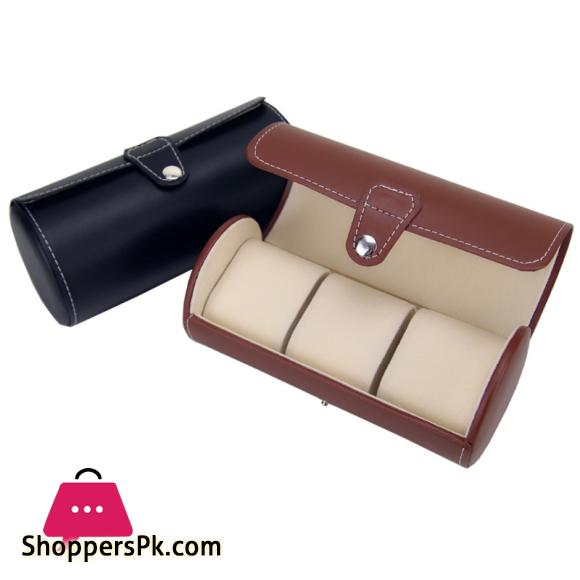 3 Slots watch Case Stylish Portable Display atch Storage Box