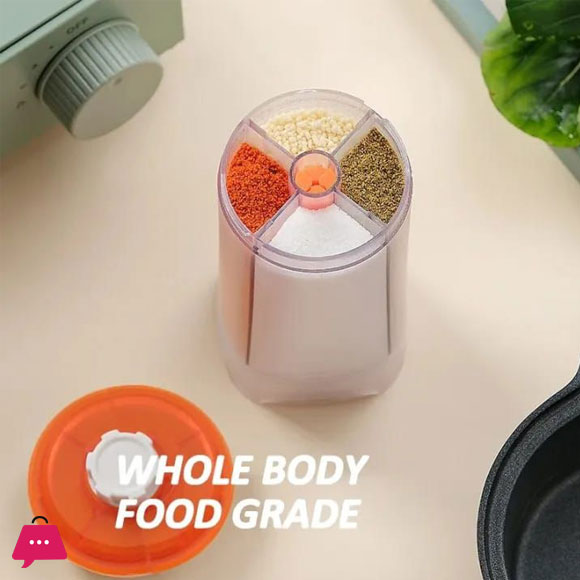 4 in 1 Rotating Spice Dispenser Plastic Seasoning Container