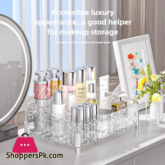 Desktop Makeup Organizer with Legs Divided Vanity Storage Organizer