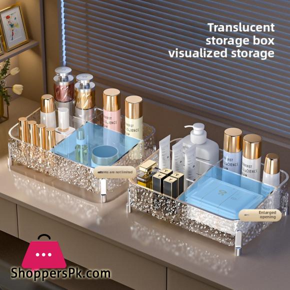 Desktop Makeup Organizer with Legs Divided Vanity Storage Organizer