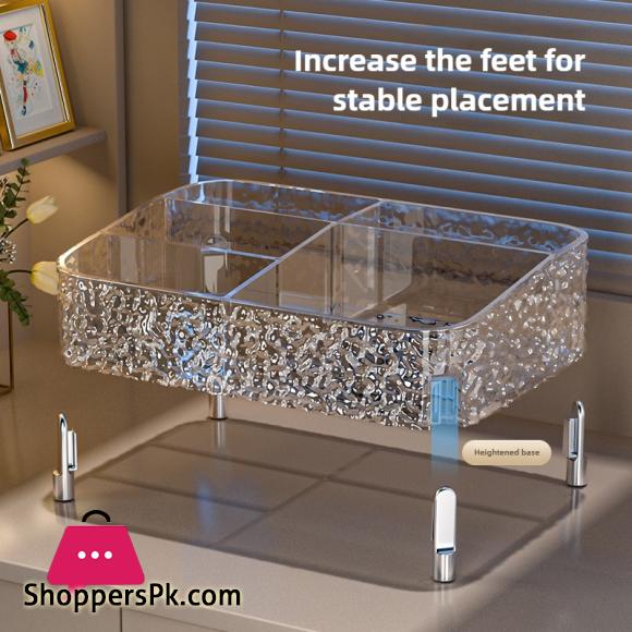 Desktop Makeup Organizer with Legs Divided Vanity Storage Organizer