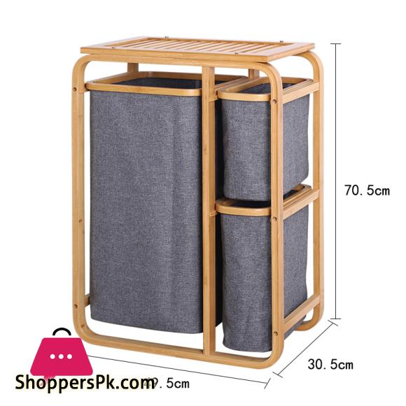 Foldable Dirty Laundry Basket Waterproof Bamboo Organizer Bucket Clothing Children Toy Large Capacity Storage Home