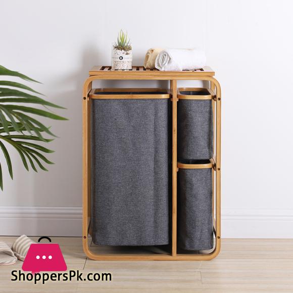 Foldable Dirty Laundry Basket Waterproof Bamboo Organizer Bucket Clothing Children Toy Large Capacity Storage Home