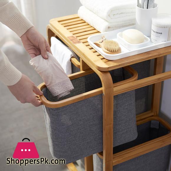 Foldable Dirty Laundry Basket Waterproof Bamboo Organizer Bucket Clothing Children Toy Large Capacity Storage Home