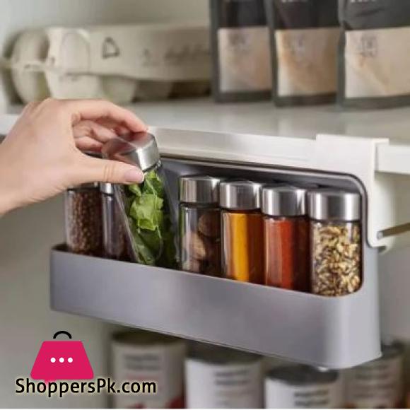 Under Shelf Spice Rack Drawer Spice Rack With 6 Seasoning Bottles