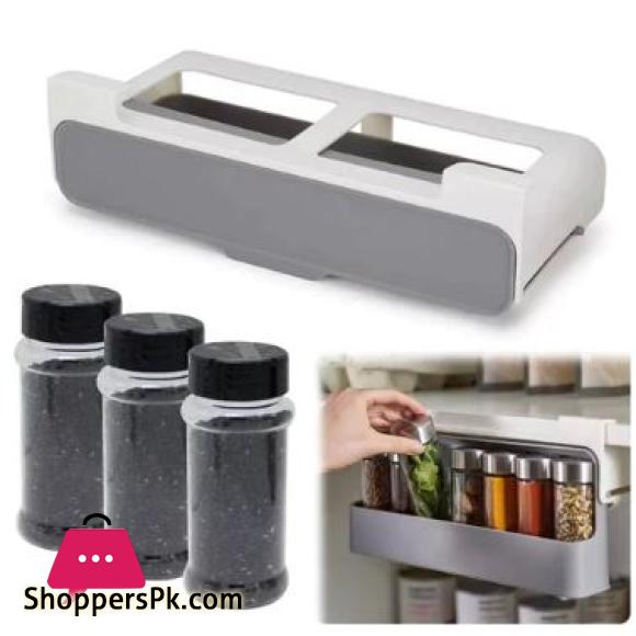 Under Shelf Spice Rack Drawer Spice Rack With 6 Seasoning Bottles