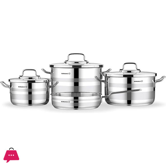 korkmaz stainless steel Astron 7 pcs Cookware Set