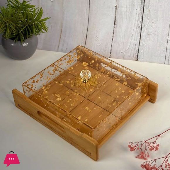 Acrylic 4 and 6 Compartment Nuts or Snacks Tray