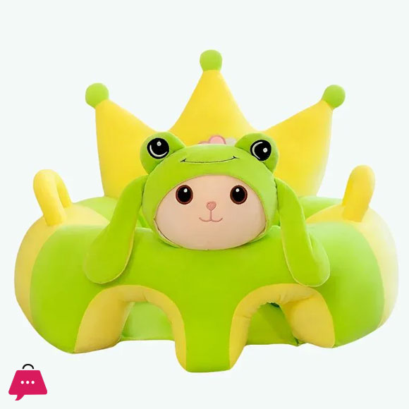 Baby Support Seat Plush Cartoon Pattern Comfortable Chair for Learning to Sit, Baby Washable 6M+