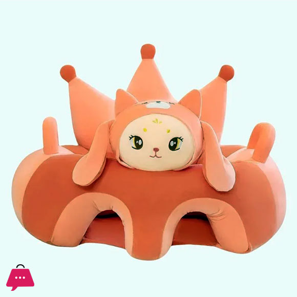 Baby Support Seat Plush Cartoon Pattern Comfortable Chair for Learning to Sit, Baby Washable 6M+