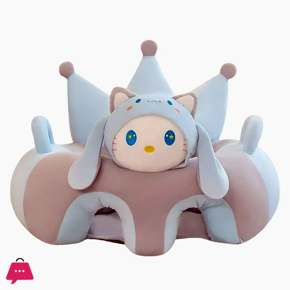 Baby Support Seat Plush Cartoon Pattern Comfortable Chair for Learning to Sit, Baby Washable 6M+