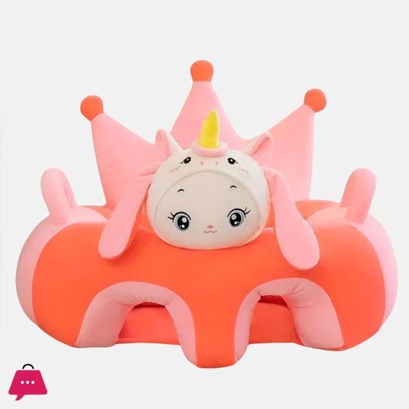 Baby Support Seat Plush Cartoon Pattern Comfortable Chair for Learning to Sit, Baby Washable 6M+