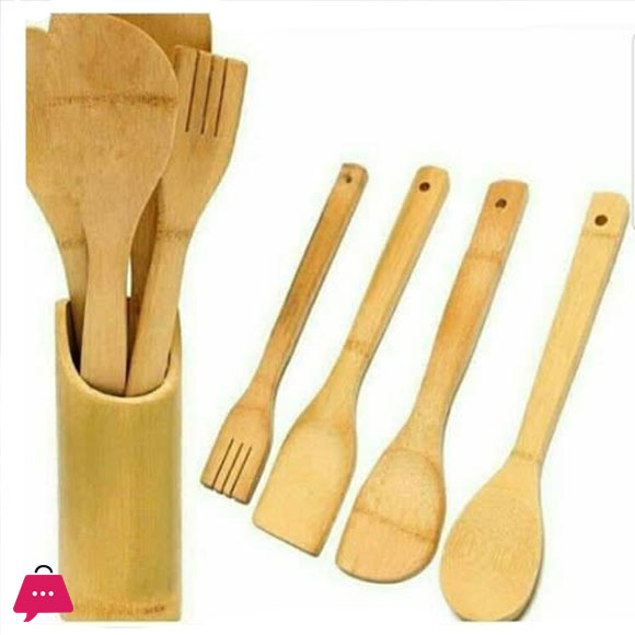 Bamboo Wood Cooking Spoon Set of 5