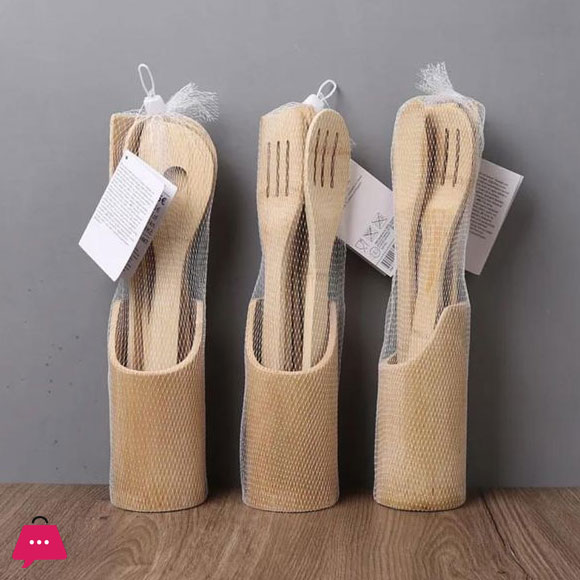 Bamboo Wood Cooking Spoon Set of 7