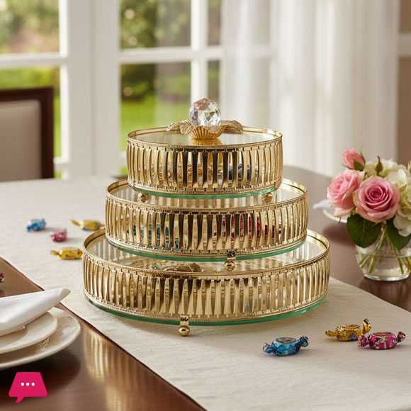Luxury 3-Piece Golden Bonbonniere Set