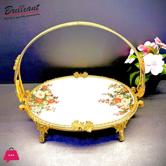 BRILLIANT Royal Bloom Deep Serving Platter with Handle BR5034 – 24x36x28cm