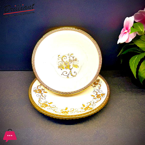 BRILLIANT Royal Bloom Soup Bowl & Saucer Set