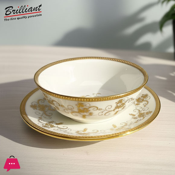BRILLIANT Royal Bloom Soup Bowl & Saucer Set