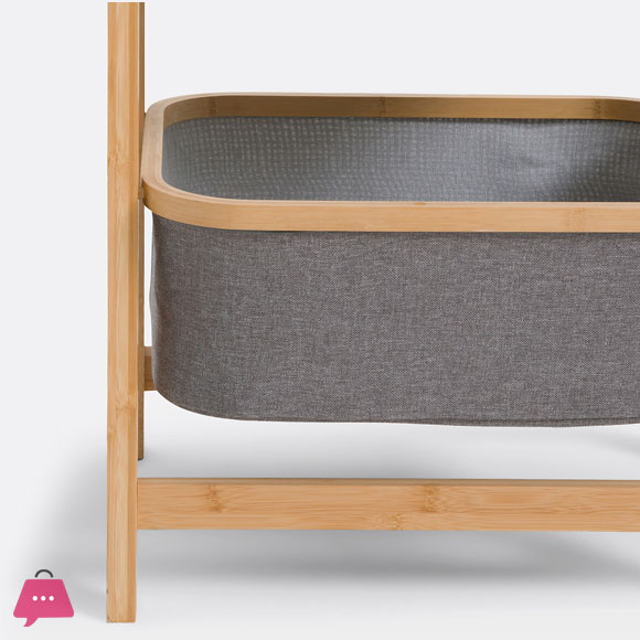 Folding Bamboo Two & Three-Tier Storage Basket