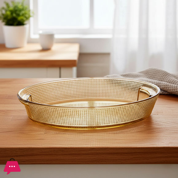 Heat Resistant Basics Clear Oblong Glass Baking Dishes Dish Pan Tray Plate