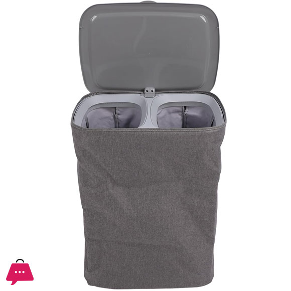 Laundry Basket with Lid Dual Compartment Design Laundry Hamper for Bathroom Laundry
