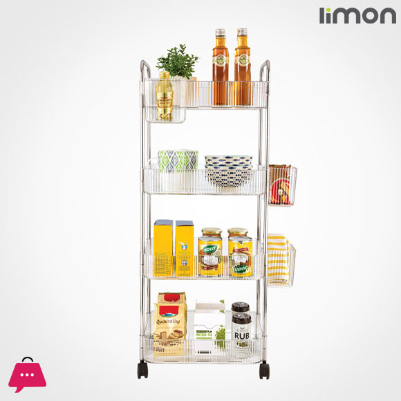 Limon 3 & 4 Tier Clear Acrylic Smart Trolley