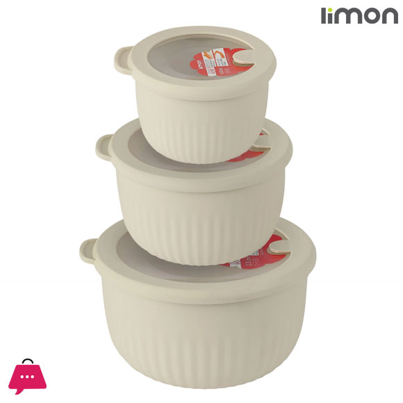 Limon Food Container Round with Vented Lid Set of 3