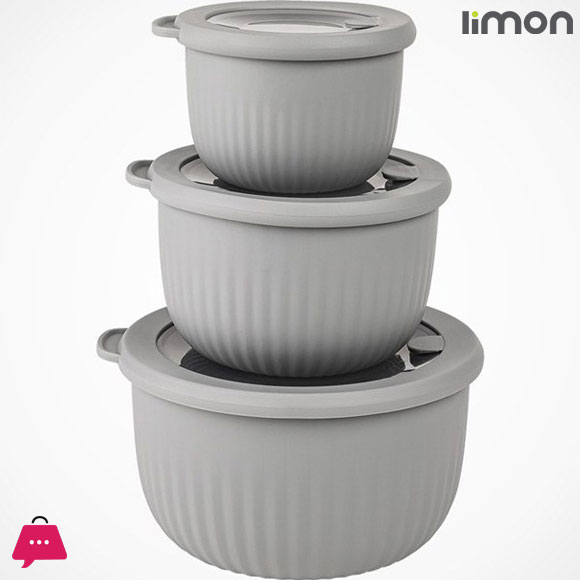 Limon Food Container Round with Vented Lid Set of 3