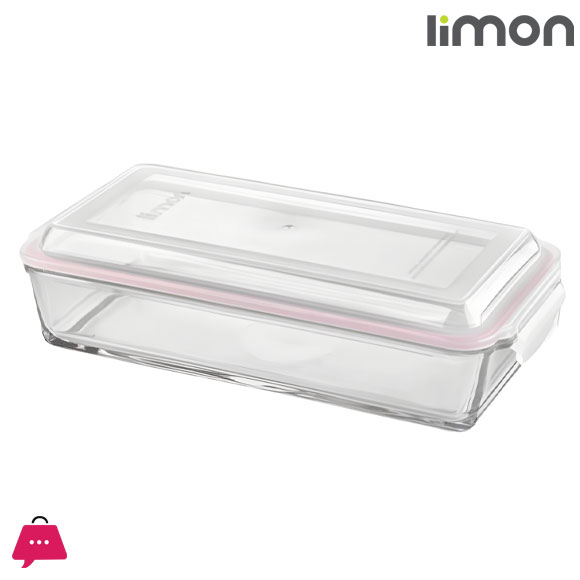 Limon Glass Baking Tray with Lid Rectangular Baking Dish 1.4 Liter - Iran Made
