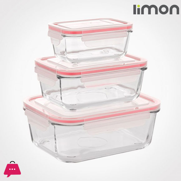 Limon Glass Food Containers with Lid Microwave, Oven & Safe