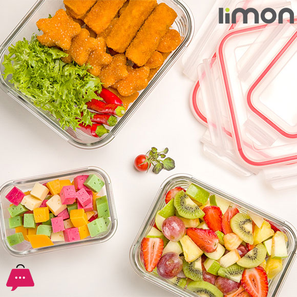 Limon Glass Food Containers with Lid Microwave, Oven & Safe