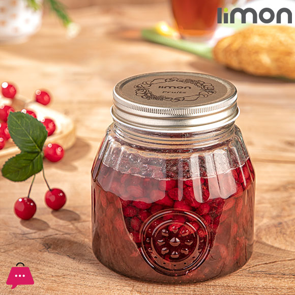 Limon Glass Jar with Steel Lid - Iran Made
