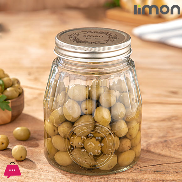 Limon Glass Jar with Steel Lid - Iran Made