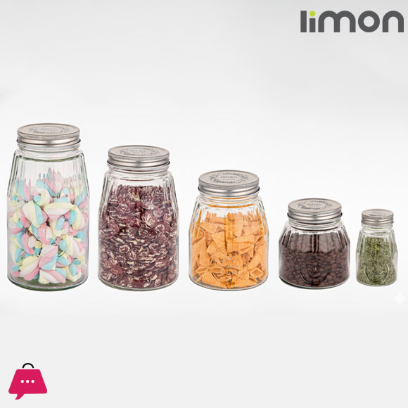 Limon Glass Jar with Steel Lid - Iran Made