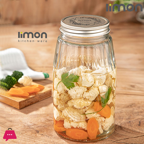 Limon Glass Jar with Steel Lid - Iran Made